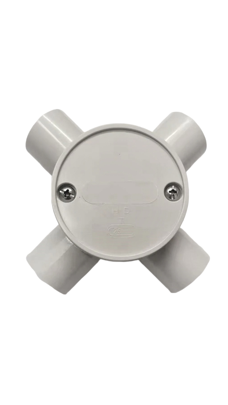 PVC 4-Way Conduit Junction Box - 25mm