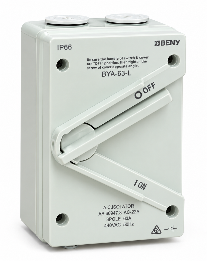 ZJBENY AC Isolator BYA-63-L 3Pole 63A 440V