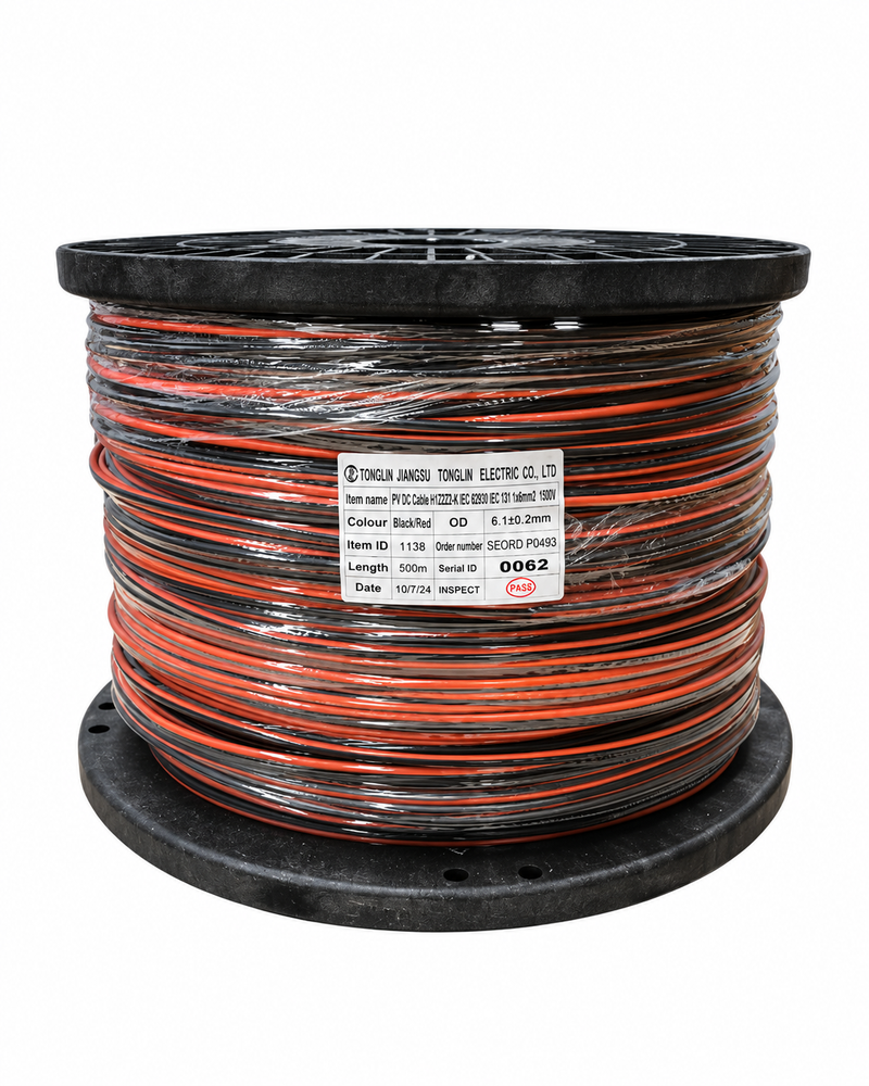 1 Core 6mm Solar DC Cable Tongling IEC 62930 (1000m/drum) Red