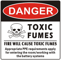 “Danger Toxic Fumes" label soft