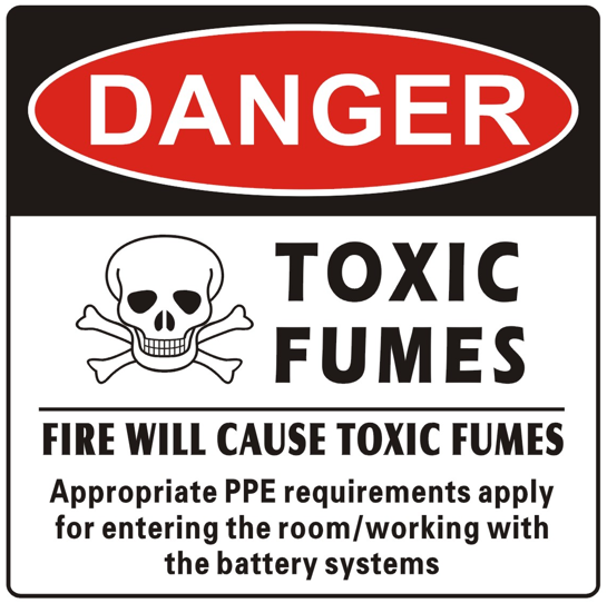 “Danger Toxic Fumes" label soft