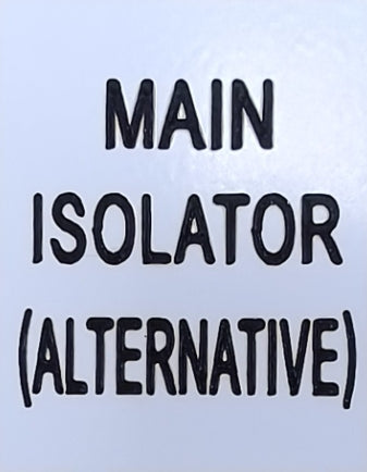 "Main Isolator(Alternative)" Label